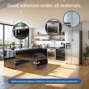 12 Pack Baby Proofing Cabinet Locks, Adjustable Strong Adhesive Child Safety Straps, No Drill Toddler Proof Latches for Cabinet Drawer Fridge Toilet Oven