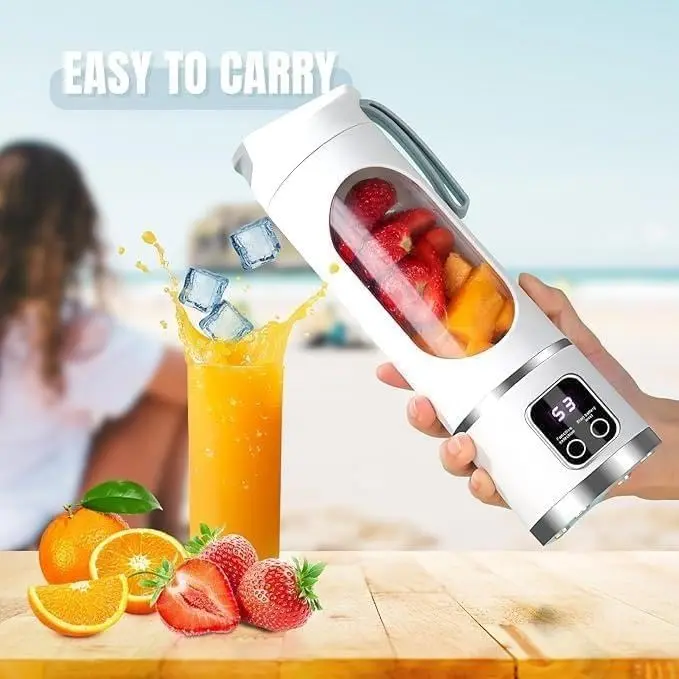Digital Multimode Multifunctional Juicer Blender - Smart LED Display, Diet-Friendly, Leak-Proof, Personal Blender for Smoothies, USB Portable, Rechargeable, Compact for Home & Travel, Baby Food Prep, Usb Portable Blender