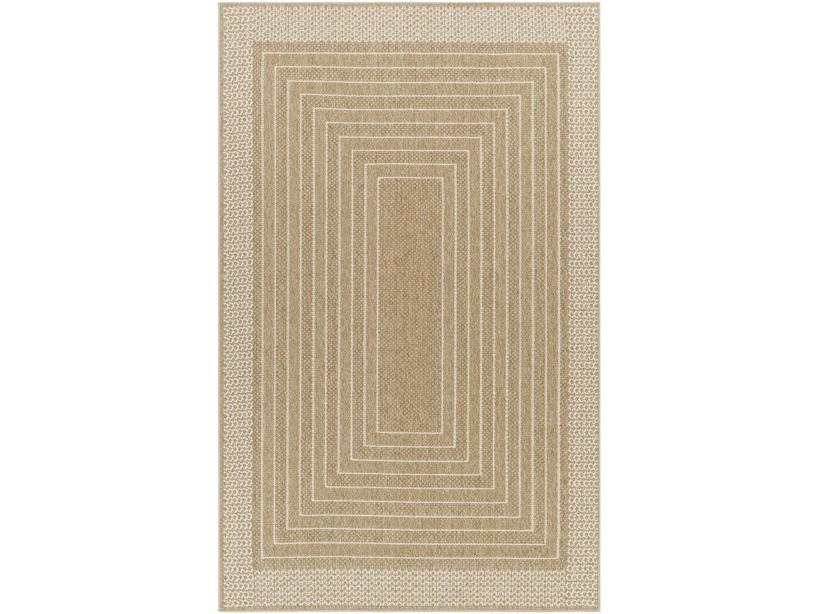 Livabliss PMB2315-537 Polypropylene Machine Woven Rectangle Area Rug, 5 ft. 2 in. x 7 ft. Pismo Beach PMB-2315, Tan & White, Hose Cleanable, Outdoor Safe