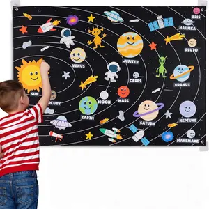 Cosmic Solar System Toy Set, Includes 61 Plush Figures, Montessori Space Learning Toys, Ideal Birthday Gift for Kids Ages 3-8