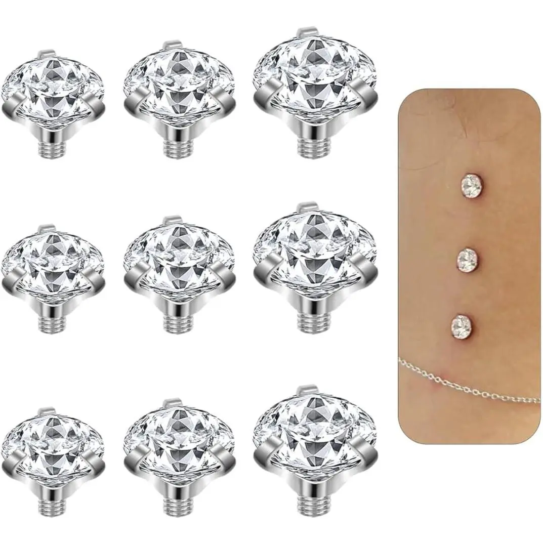 9Pcs-CZ Tops-2.5/3/4mm