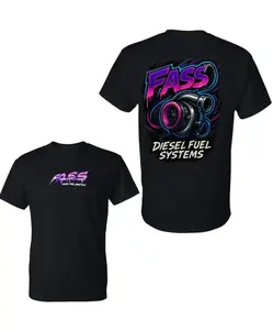 FASS Diesel T-Shirt, Neon Turbocharger Graphic Tee, 2 Sides Print, Automotive Streetwear, Gift for Truck Owners