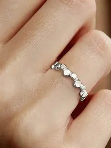 Fashion Ethnic Style Luxurious Small Unique Dot Design High-End Exaggerated Open Ring, Elegant Geometric Stainless Steel Ring