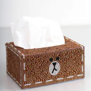 Diamond painting tissue box Plastic With Lid Adjustable Bedroom Garments Storage Round Black Plastic Bedroom Cover Organiser Friend Pack Rectangle