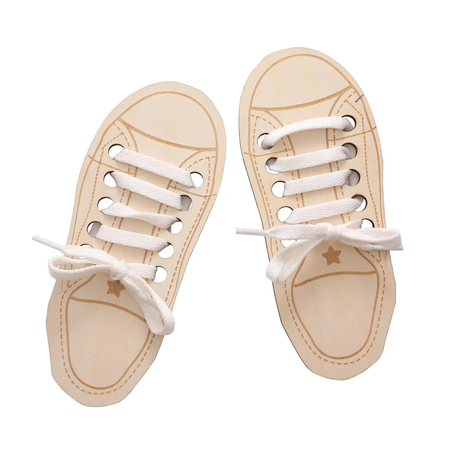 Shoe Trying Practice for Kids Shoelace Threading Teaching Toys Learn to Tie Shoelaces Toy Fine Motor Skills Toy Threading Game for Kids DealsForYouDays
