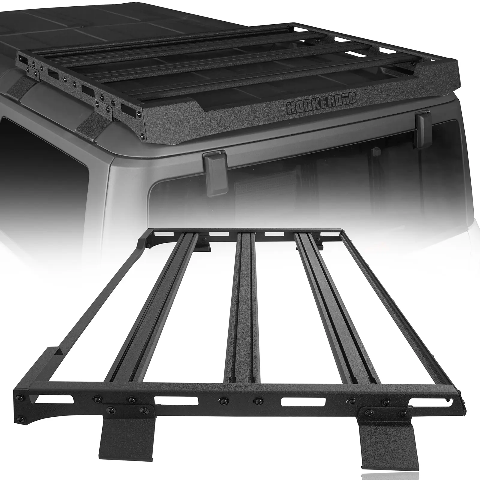 Hooke Road Aluminum Cargo Roof Rack for 2021-2026 Ford Bronco 4-Door Hardtop Truck, 47.6" Wide 37.8" Long, 200 lbs Capacity, Simple Bolt-On Assembly, Premium E-Coating, Included Mounting Hardware, Vehicle Accessories, Truck Accessories
