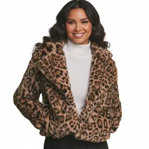 Leopard print faux fur jacket Casual Womenswear
