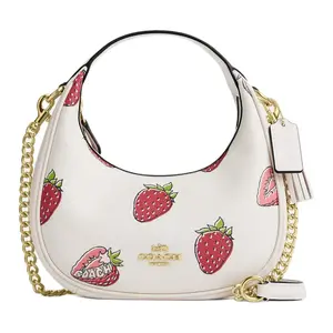 Coach Carmen 19 Leather Crossbody Bag with Logo in White for Women