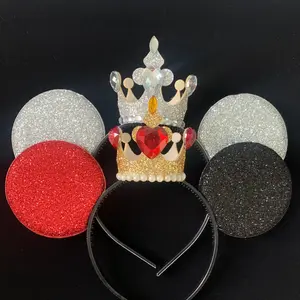 Queen of hearts minnie ears,white queen minnie ear,queen of hearts crown,queen of hearts costume,alice in wonderland,queen of hearts outfit