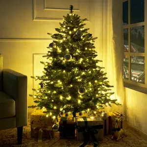 Artificial Christmas Tree, Realistic Rustic Christmas Tree with Lights