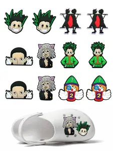 12 Piece Cartoon Hunter Shoe Charms For Bubble Slides Clogs Sandals Crocs,PVC Shoe Decorations Accessories Buckle For Kids Christmas Birthday Gifts