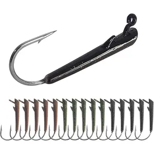 15 count Ozark Rig Weedless Jig Heads, Hover-Style Texas Rig Alternative Hooks for Saltwater & Freshwater 1/8oz 3/16oz 1/4oz 3/8oz
