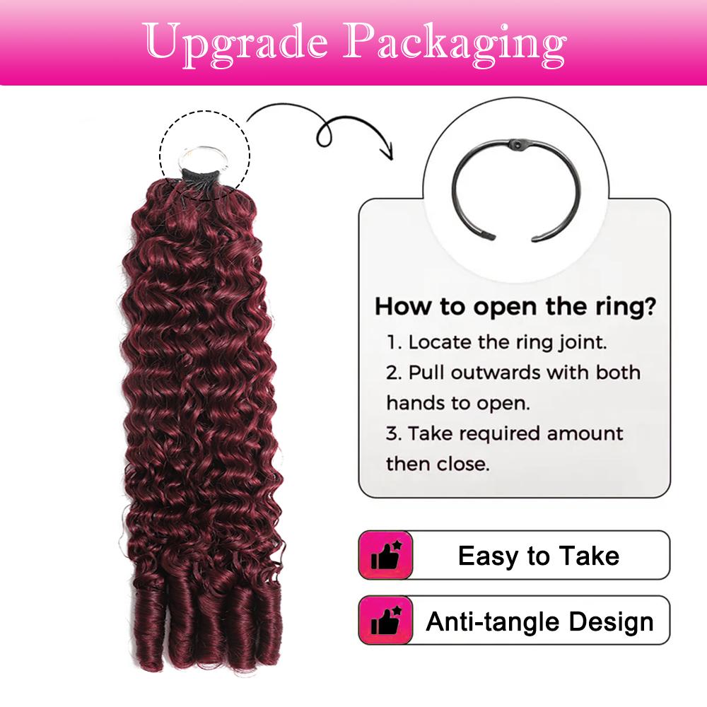 【New Color】Asakiss 99J Burgundy Crochet Human Hair Bundles Burmese Curly #4 Chocalate Brown Crochet Hair for Miracle Knots Pre-Separated 50g/Pack 40 Strands/Pack Time-Saving Hair 4-5 Packs for Full Head Protective Hairstyles