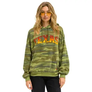 UNIVERSITY OF TEXAS PULLOVER HOODIE RELAXED - CAMO
