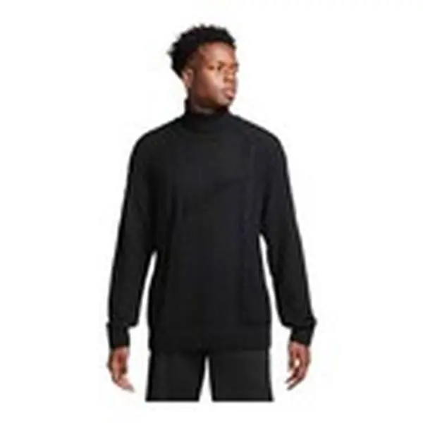 NWT Nike Life Men's Cable Knit Turtleneck Jumper Sweater Black Small FB7770-010