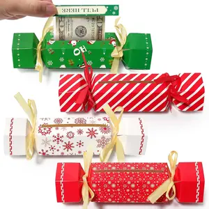 4PCS Christmas Surprise Money Pull Pouch, DIY Christmas Money Box with 40 Transparent Bags, Candy Money Holders, Exploding Money Roll Pull Pouch for Cash Gift, Presents Ideal for 2025 Christmas Party, Family Fun or Gift Exchange Set