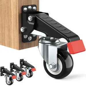 SPACEKEEPER Workbench Casters kit 660 Lbs - Retractable Casters Heavy Duty Bench Caster Wheels Designed for Workbenches Machinery & Tables, 6 Pack