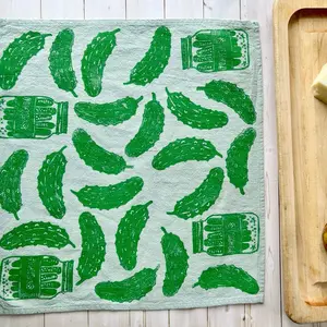 Pickle Jar Hand Printed Cloth Napkin Set