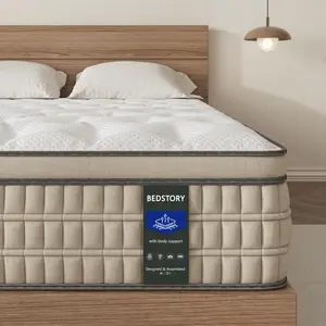 BedStory 12 Inch Full Queen King Hotel-Collection Hybrid Mattress – Full Queen & King, Enhanced Lumbar Support, Pain Relief Design for Deep Sleep Orthopedic Memory Foam