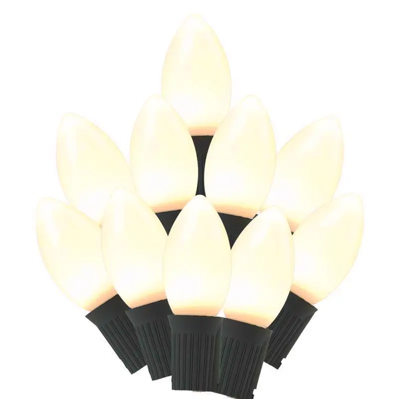 Celebrations Traditional LED C9 String Christmas Decor Lights, 9096571, 25-Count, 24 ft, White