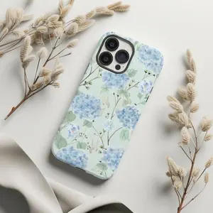 Watercolor Hydrangea Phone Case, Floral Aesthetic, Spring Theme,  Suitable for IPhone17 11 12 13 14 15 16 Pro Max Air Plus