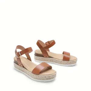 Womens Open Toe Espadrilles Wedges Tie Lace Up Cute Ankle Strap Platform Sandals Dressy Shoes Open Toe High Heels Shoes Fashion Outdoor Shoes Quick On and Off Suitable for different occasions Girl Beige