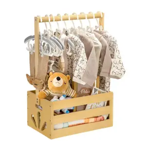 Vintage Wooden Open Storage Basket With Sturdy Handle,Multi Functional Wood Organizer For Newborn Gift Arrangement,Home Tidying Solution For Playroom,Children Room,Bedroom And Daily Clothing Item Collection