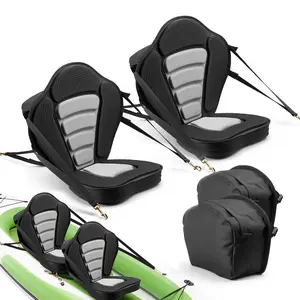VEVOR Kayak Seat, 2 Pack 2" Thick, Universal Paddle Board Seat with Back Support, Sit-on-Top Soft Padded Cushion with Storage Bag & Adjustable Straps for SUP, Canoe, Fishing Boat, Inflatable Kayak