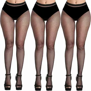 3pcs Fishnet Stockings for Women, High Waisted Fishnet Tights Black Fishnets