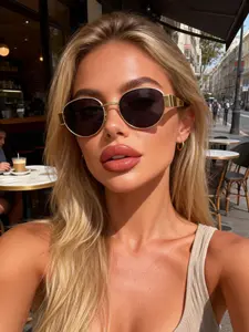 Unisex Y2K Trendy Oval Frame Glasses, Fashionable Sunglasses, Casual Fashion Eyewear for All Seasons, Durable Streetwear Accessories for Parties and Daily Use