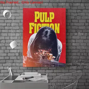 1 piece/set frameless canvas painting print poster, Classic Movie scenes Poster art，Pulp Fiction Mia Wallace， a perfect gift for Movie loves, ideal gift for bedroom, living room, dorm hallway, kitchen, mural, wall decoration, room decor