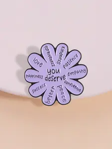 Flower Design Brooch, Durable Metal Pins, Positive Energy Badge, Inspire Success and Happiness At Work, Motivational Gift for Professionals and Job Seekers, Fashion Accessory
