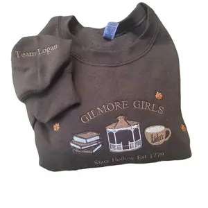 Embroidered Gilmore Girls Stars Hollow 1779 Minimalist Coffee Autumn Fall Vibes Sweater Weather Sweatshirt Crewneck