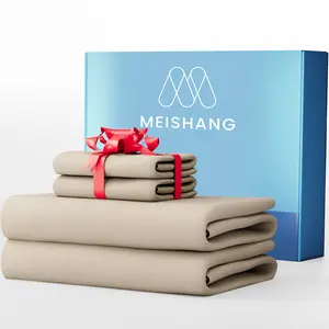 MEISHANG 1000 Thread Count Cotton Sheets 3 Size - 100% Egyptian Cotton, Sateen Weave, Soft & Breathable, Oeko-Tex Certified, 16"- 22"Deep Pockets - 4 Piece