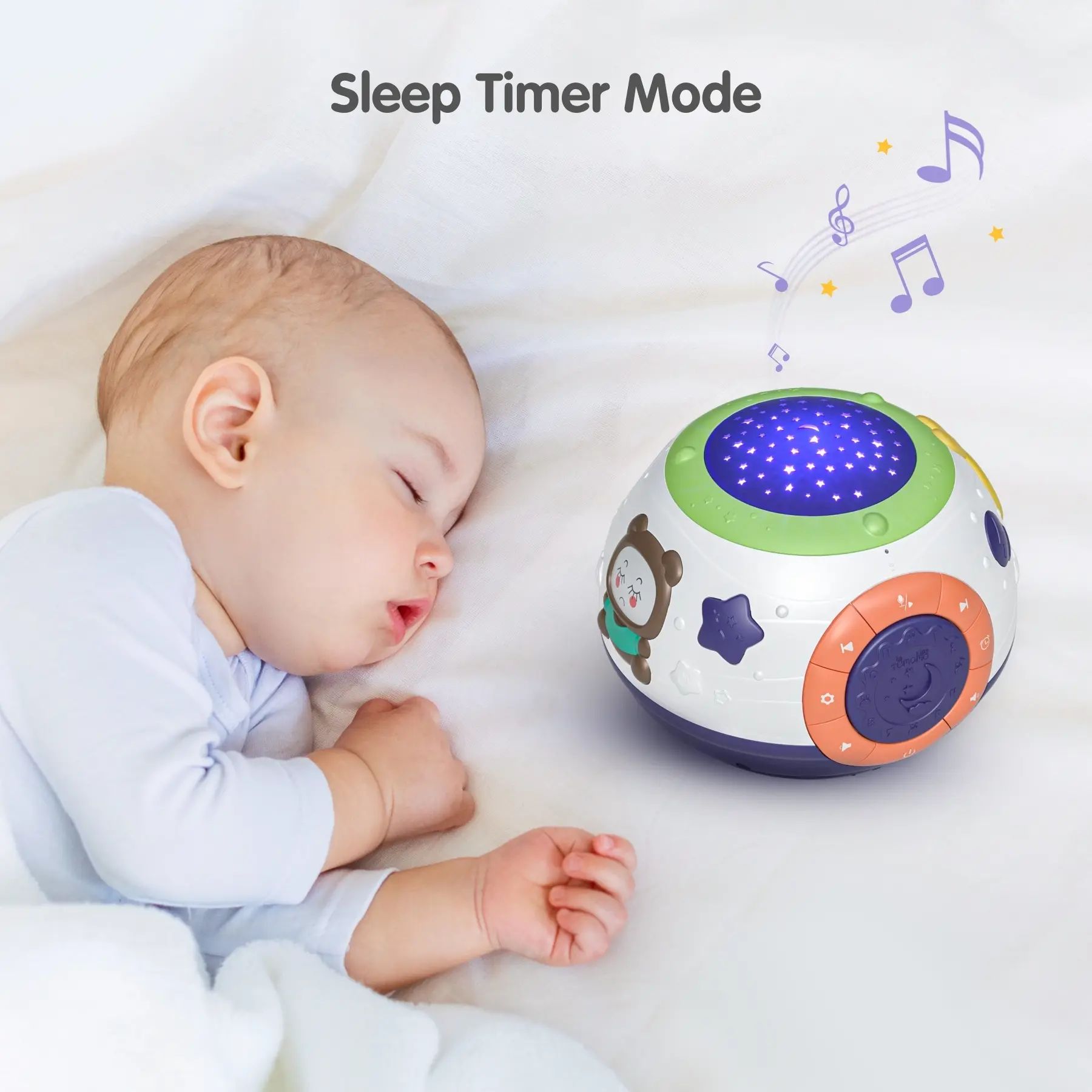 TUMAMA Baby Toy Gifts for Newborn, Toddlers Night Light Star Projector, Baby Sleep Soother Sound Machine, Talking Baby Toys Sensory Music Crib Sensory