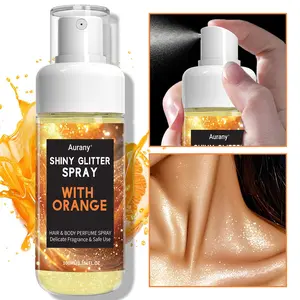 Aurany Shiny Glittre Spray, Shine Spray, Haircare - Nourishes Hair, For All Hair Types, Unisex, Non-Greasy, Easy to Absorb, Contains Sodium Hyaluronate, Sandalwood, Licorice Root, Lemon Extract, for Christmas Gift Giving - Moisturizing Haircare Liquid