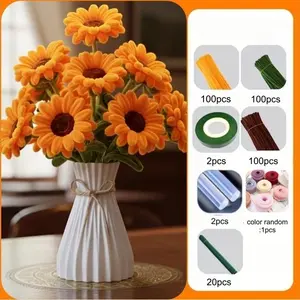 Mother's Day Gift DIY Eternal Flower Kit, Sunflower Twist Stick Material Pack, 325 Pieces, Beginner Handmade Set, Girls' Gift