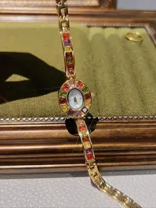 Women's Elegant Oval Dial Quartz Watch, Fashionable Wristwatch for Women & Girls, Trendy All-match & Exquisite Watch for Birthday Gift, Rhinestone Decorated Watch