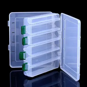 Lure Box, Double-Sided Fishing Lure Hook Tackle Box Visible Hard Plastic Clear Fishing Lure Bait Squid Jig Minnows Hooks Accessory Storage Case Container, Fishing Tackle Organizer