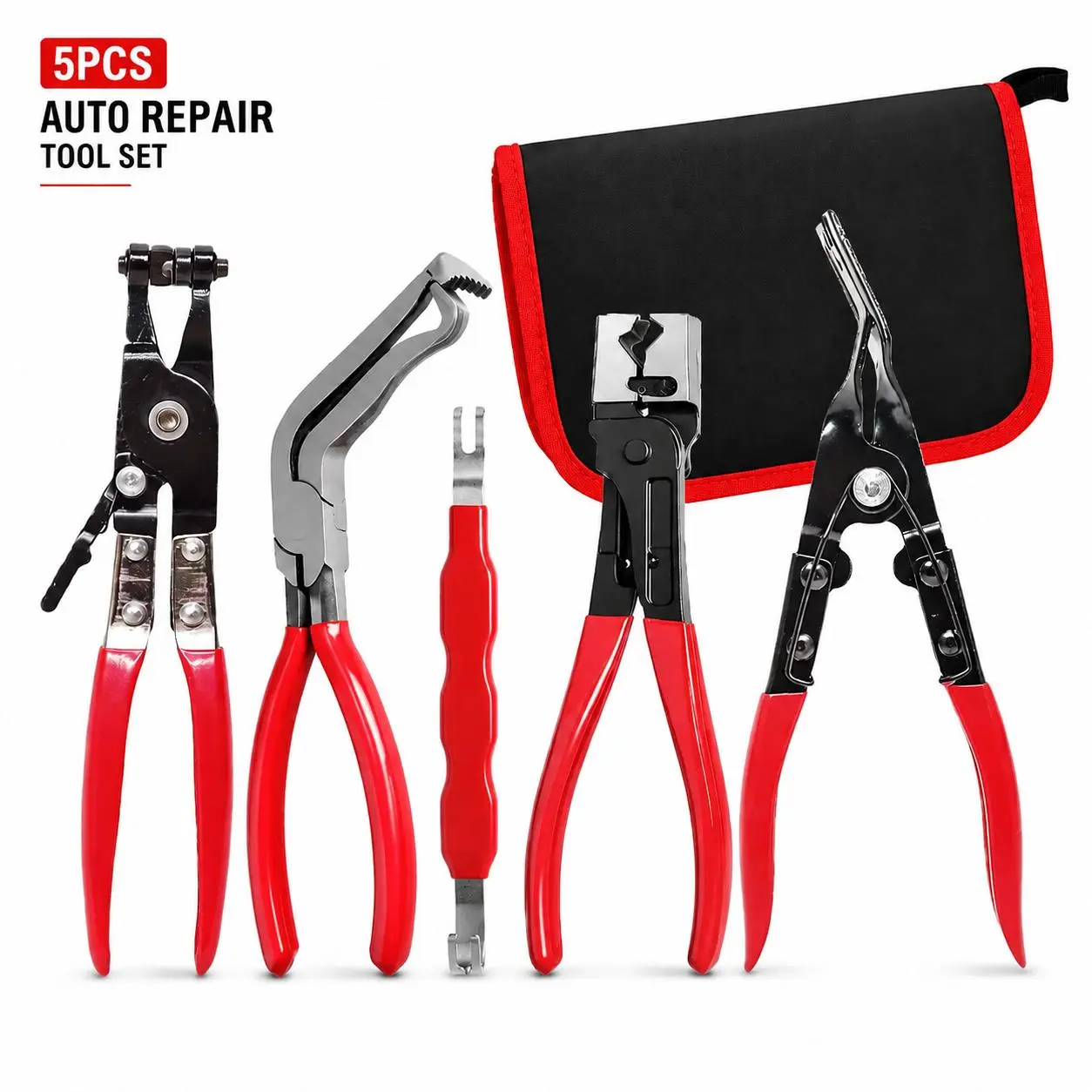 Combo Pack-Automotive repair pliers, automotive electrical disconnect pliers kits, high carbon steel connector splitters, hose clamps, automotive trim clip removal pliers, plug release tools, and wire terminal removal tools.