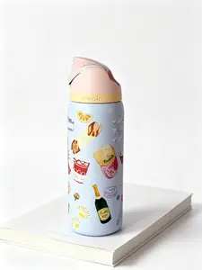 Owala FreeSip 32oz Limited Edition Brunch Print Double-Walled Stainless Steel Flask Tumbler Mug Portable Beach Reusable Washable Drinkware Cup - Bottle, Water Bottles