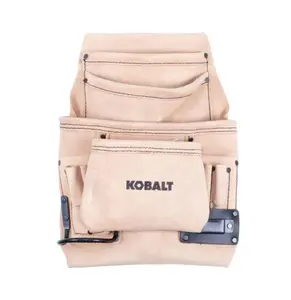 Kobalt Leather General Construction Tool Pouch - Ideal for Home Improvement and Hand Tools