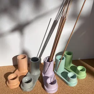 Concrete Incense Burner and Holder for Scented Aroma Fragrance for any Room Decor Perfume Freshener