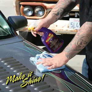 Wizards Spray Mystic Wax - Slick Finish Detailer and Glass Cleaner For Car Detailing Kit - Durable Spray Wax and Ceramic Boost - Repels Water and Protects With No Residue - Made in USA