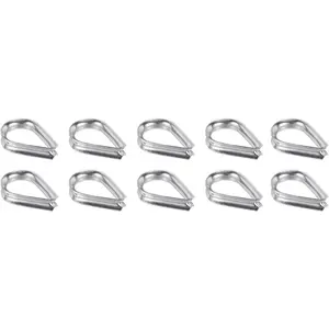 M3 316 Stainless Steel Thimble for 1/8" Dia Wire Rope Cable, 10 Pack 3mm Thimbles Rigging for Lifting Hanging Securing