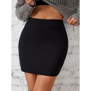 High Waist Tight Mini Skirt,fashion Solid Color Slim Skirt,Spring Summer,Women Clothing Black Party Womenswear Bottom Comfort Gamis Basic Festival