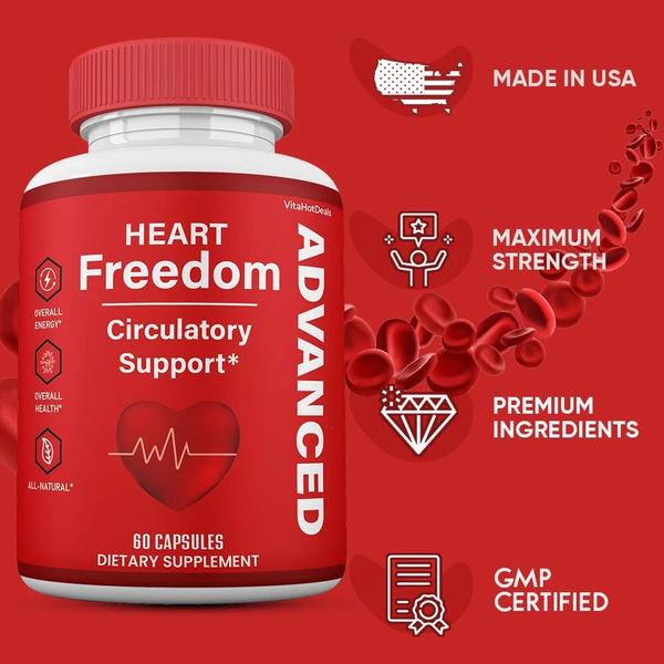 Heart Freedom Capsules, Heart Freedom Pills Circulation & Blood Support (2 pack)