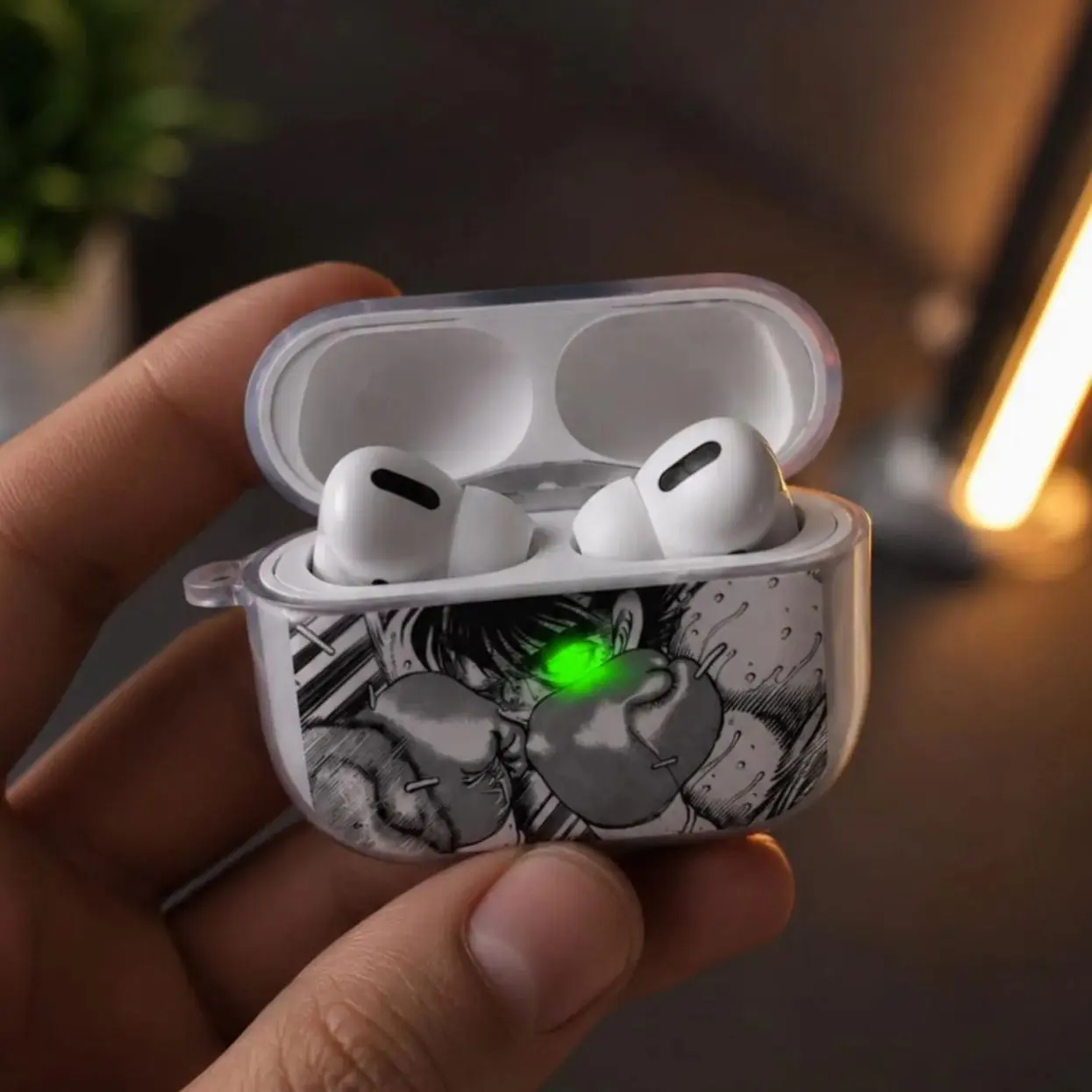 Anime LED AirPods Pro Case Glowing Eye, Manga AirPods Cover, Otaku Accessories Gift, Cool AirPods Pro 2 Case, Anime Phone Accessories
