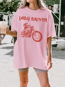 Lady Driven T-Shirt, Women's Motorcycle Apparel, Biker Chick Graphic Tee, Badass Women Gifts