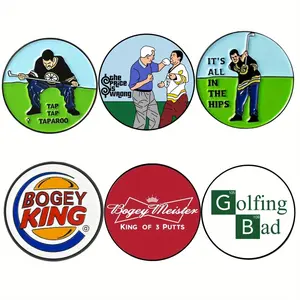 6 counts Funny Happy Gilmore Golf Ball Marker Sets, Funny Golf Accessories for Men Golfers Dad Boyfriend Husband Birthday Retirement Fathers Day